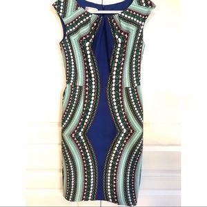 Tropical / Tribal print sheath dress
